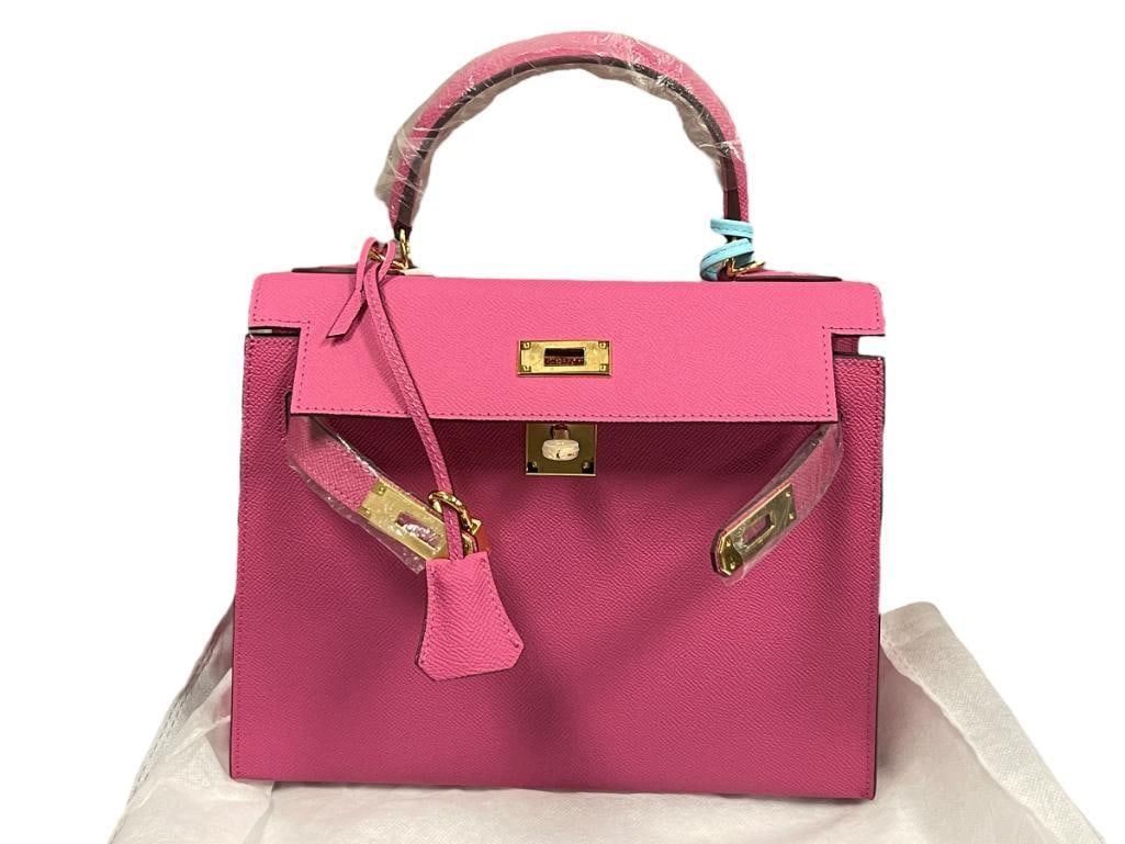 MARKED HERMES KELLY 28 ROSE POURPRE TOGO MADAME SELLIER DESIGNER HAND BAG (1 of 16)