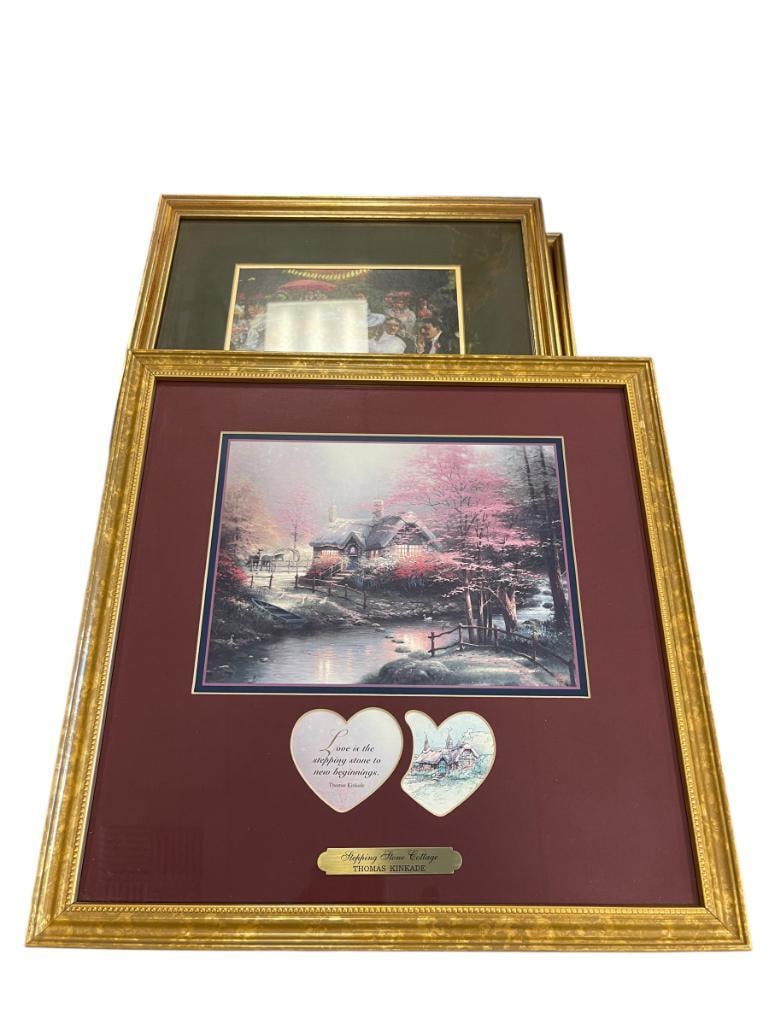 THOMAS KINKADE (1958-2012) AND PIERRE G. JEANNIOT (1848-1934) FRAMED ART PRINTS (1 of 11)