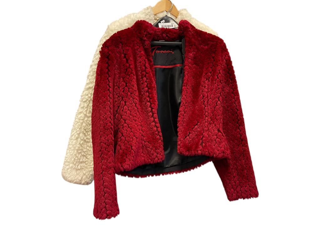 TSUNAMI ESQ DESIGNER RED FAUX FUR LADIES COAT AND TSUNAMI ESQ DESIGNER WHITE FAUX FUR COAT (1 of 13)