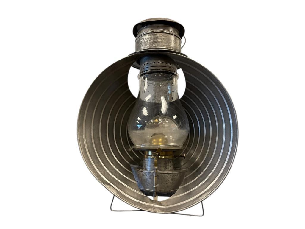 EARLY 20TH CENTURY RAILROAD INSPECTORS BEACON LANTERN WITH C.T. HAM GLASS GLOBE (1 of 12)