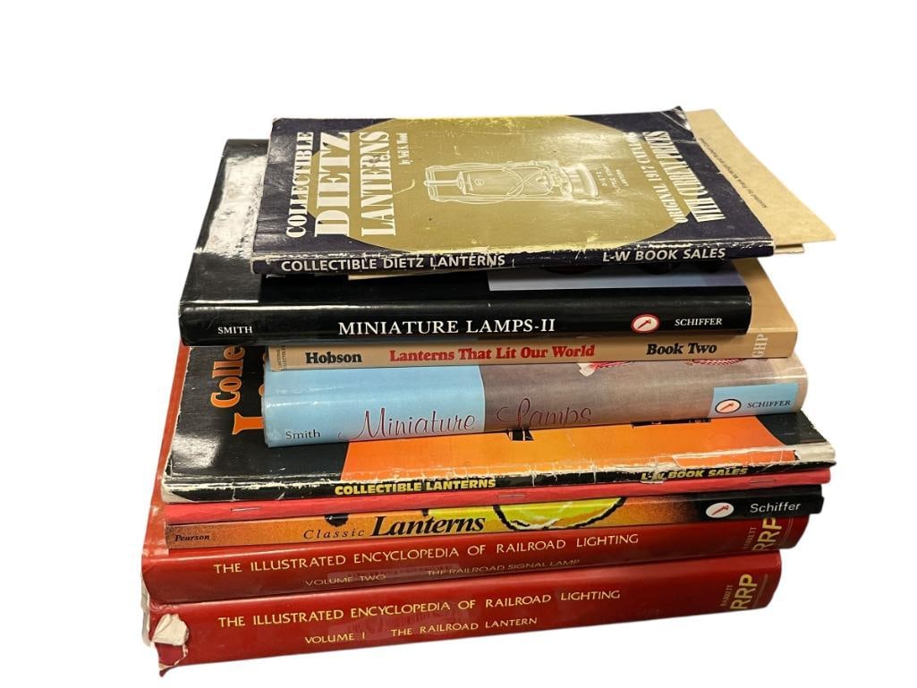 TEN ASSORTED VINTAGE BOOKS AND GUIDES ON COLLECTING LANTERNS, LAMPS, RAILROAD LIGHTING AND MORE (1 of 17)