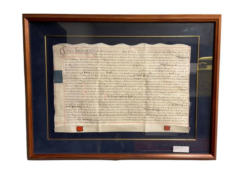 CIRCA 1779 INDENTURED LAND DOCUMENT DETAILING A LAND TRANSACTION IN BYFIELD, NORTHAMPTON, ENGLAND (1 of 10)