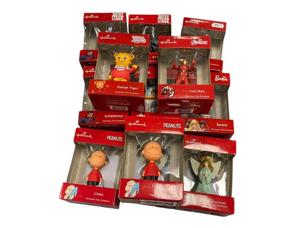 HALLMARK CHRISTMAS ORNAMENTS INCLUDING PEANUTS, MARVEL, CHRISTMAS ANGELS, AND BARBIE (1 of 6)