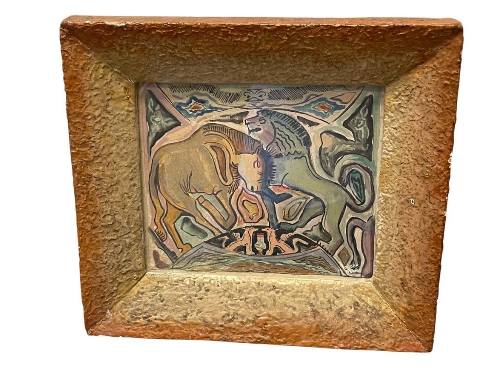 BELA KADAR HUNGARIAN AVANT GARDE ARTIST OF FIRST 20TH CENTURY ORIGINAL WATERCOLOR ON FIBRE BOARD (1 of 10)