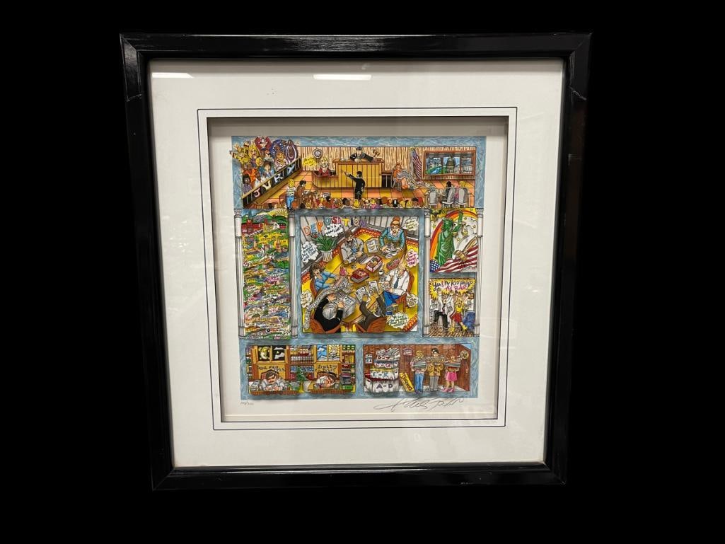 CHARLES FAZZINO AMERICAN POP ARTIST VIBRANT 3D LIMITED EDITION LAW ARTWORK "DON'T WAIT LITIGATE" (1 of 15)