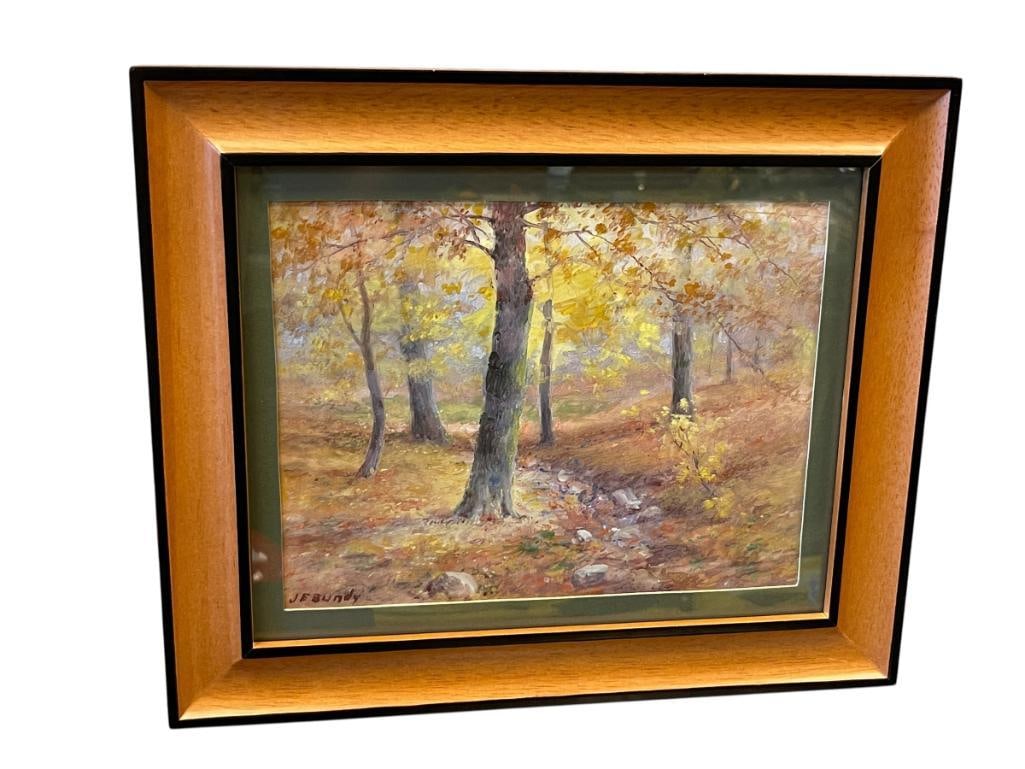 JOHN ELWOOD BUNDY AMERICAN ARTIST ORIGINAL WATERCOLOR OF A PARK IN RICHMOND, INDIANA (1 of 7)