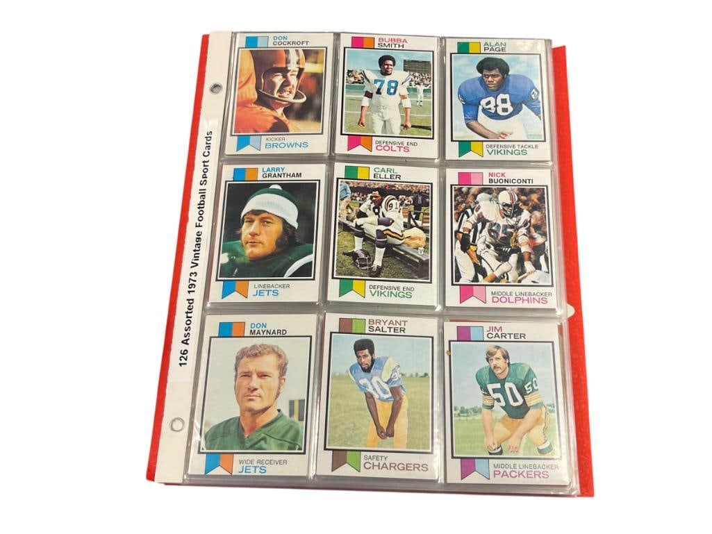 126 ASSORTED 1973 NFL TOPPS FOOTBALL CARDS (1 of 11)