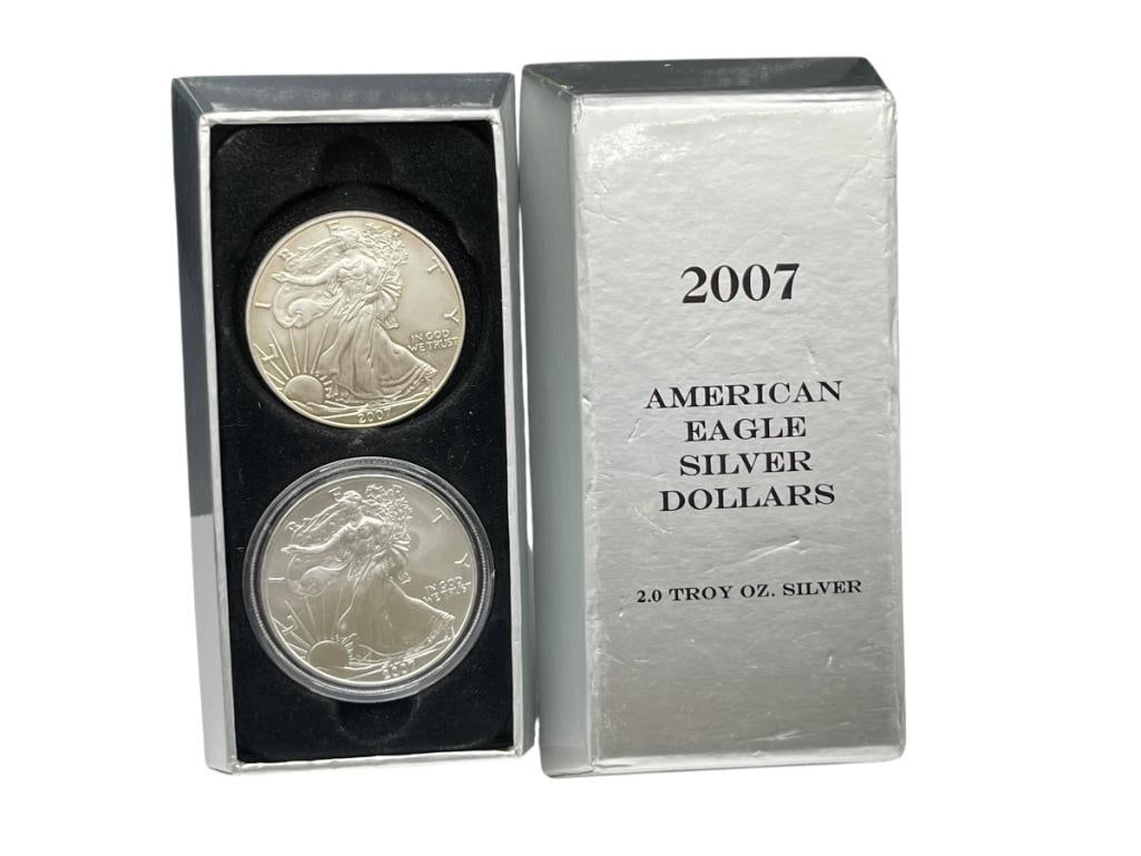 2007 AMERICAN SILVE EAGLE SET FEATURING TWO 2007 AMERICAN SILVER EAGLES (1 of 12)