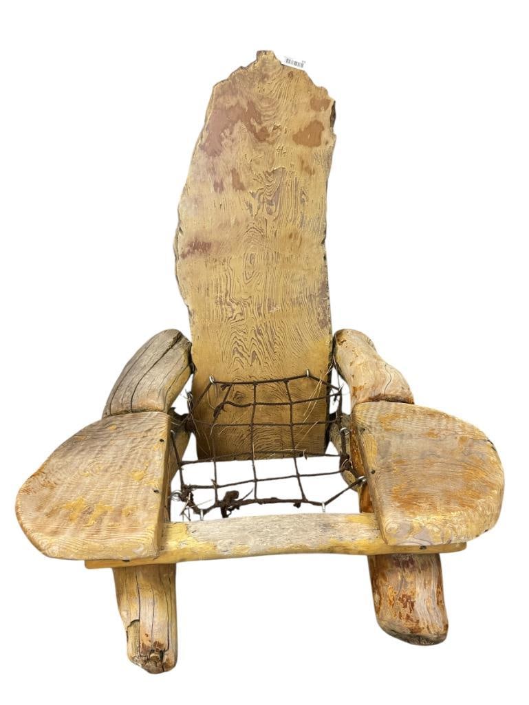 VINTAGE 1970'S CALIFORNIA CRAFT MAPLE AND DRIFTWOOD FREEFORM LOUNGE CHAIR (1 of 12)