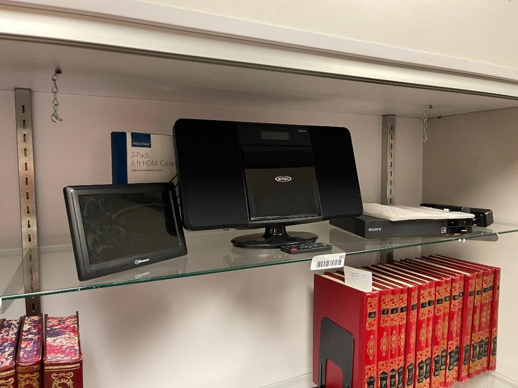 ASSORTED ELECTRONICS INCLUDING JENSEN BLUETOOTH CD STEREO MODEL JBS-300, SONY BLU-RAY PLAYER, ETC. (1 of 7)