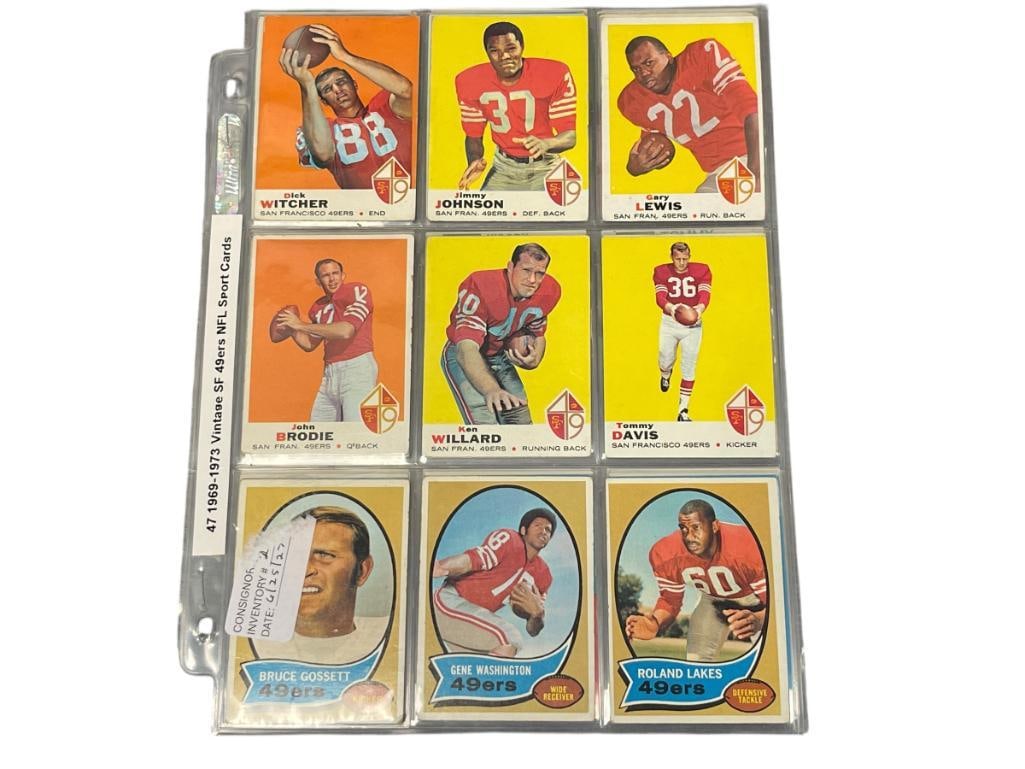 47 1969-1973 VINTAGE SAN FRANCISCO 49ERS NFL FOOTBALL SPORT CARDS (1 of 5)