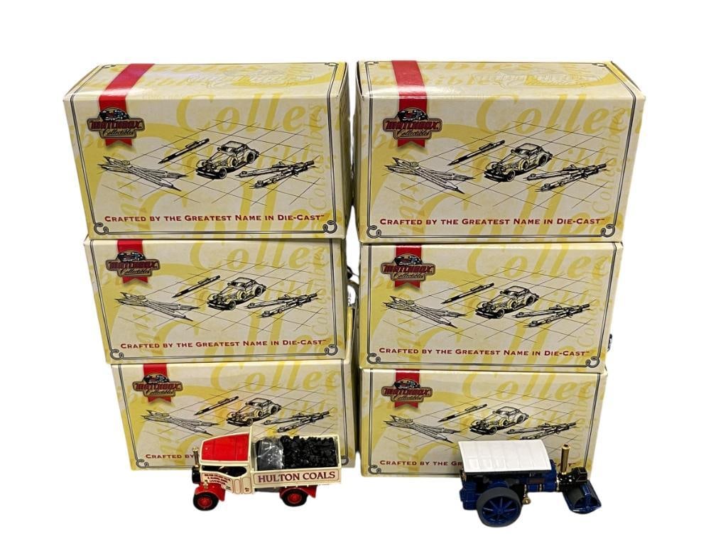 1995 MATCHBOX MODELS OF YESTERYEAR 1:64 DIE-CAST MODEL CARS SIX MODELS TOTAL: SIX MODELS OF YESTERYEAR MATCHBOX DIE-CAST COLLECTIBLE CARS OF ANTIQUE AND VINTAGE AUTOMOBILES AND MACHINERY, EACH MODEL IS LIKE-NEW IN THE ORIGINAL BOX