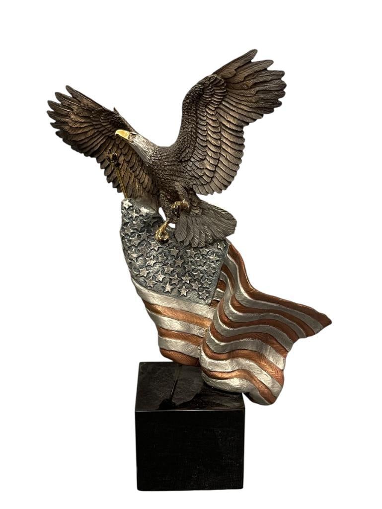 KITTY CANTRELL REACHING HIGHER PATRIOTIC MIXED MEDIA BALD EAGLE SCULPTURE FOR LEGENDS (1 of 11)