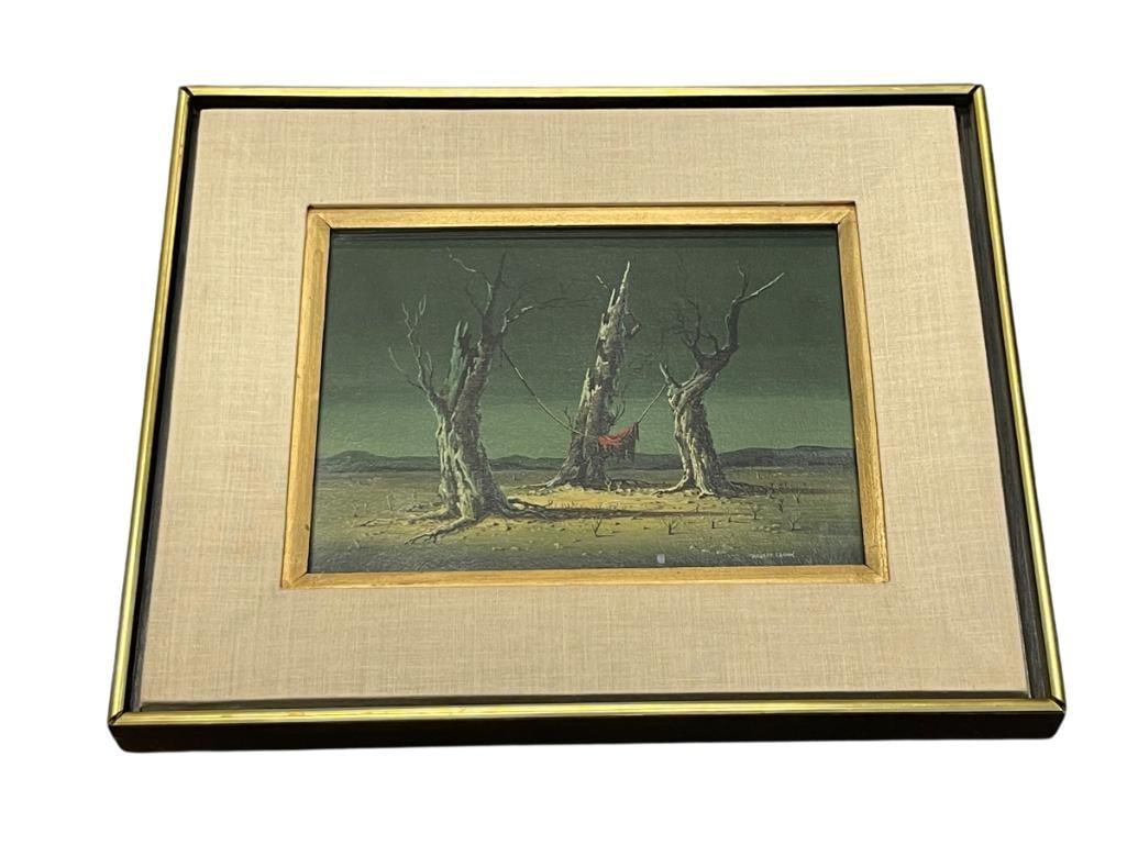 ROBERT CLARK MINNESOTA, CALIFORNIA ARTIST ORIGINAL PAINTING TEMPURA ON BOARD TITLED NIGHT SENTRIES (1 of 8)