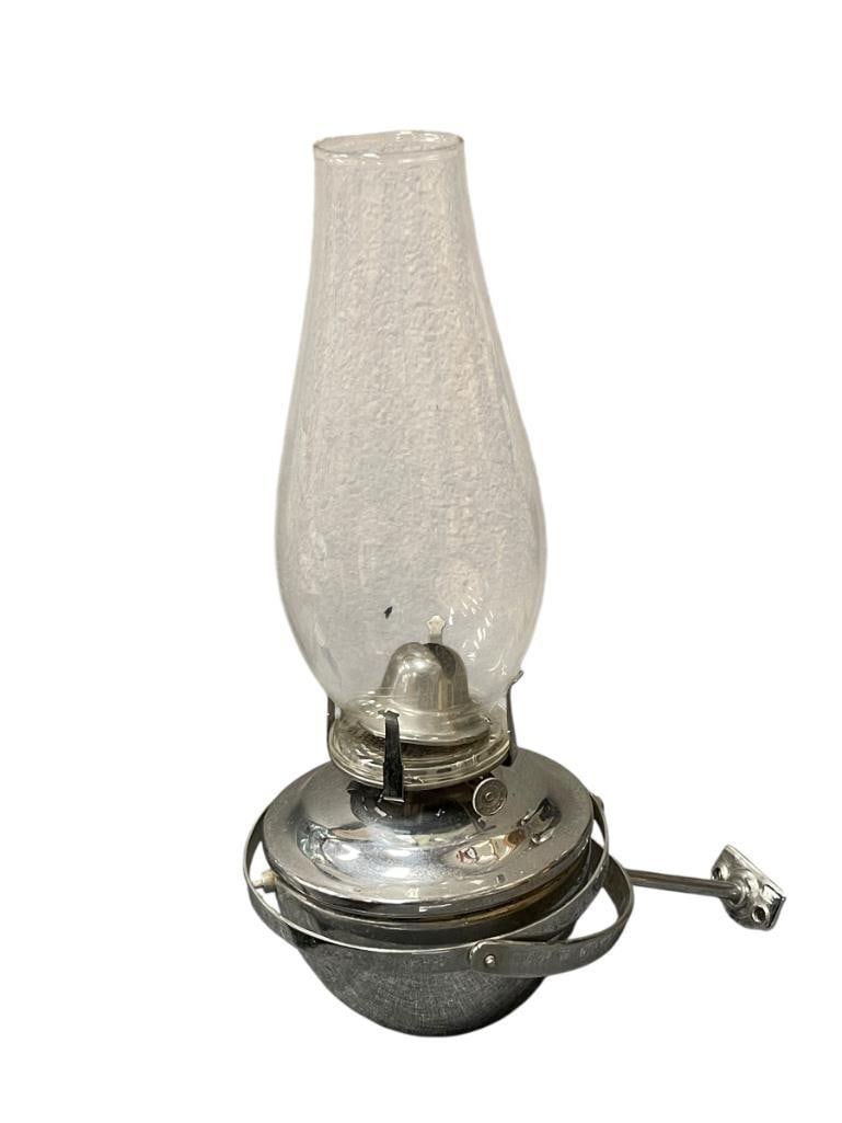 CHROME FONT 20TH CENTURY WALL MOUNT SHIP OIL LAMP (1 of 8)