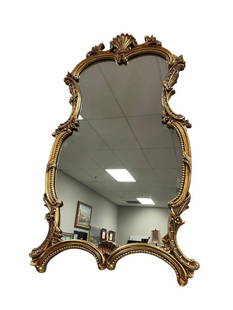VINTAGE HOLLYWOOD REGENCY ITALIAN STYLE GOLD TONE MIRROR: GREAT CONDITION 27" X 49"