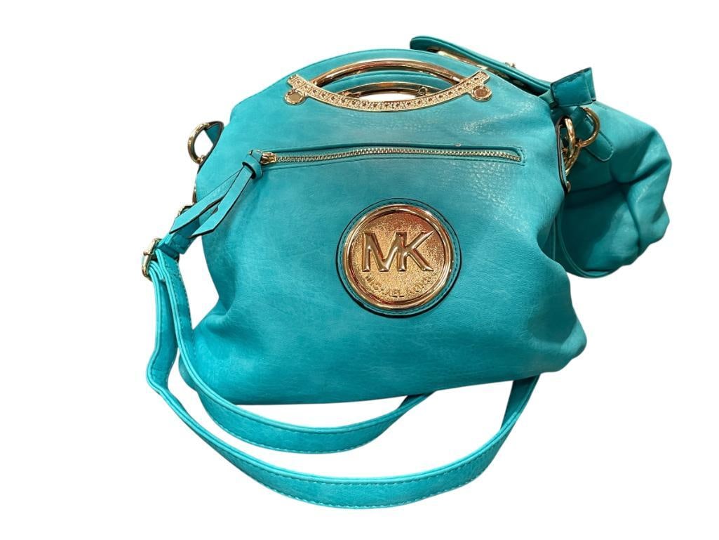 LADIES TURQUOISE LEATHER MICHAEL KORS DESIGNER HANDBAG (1 of 10)