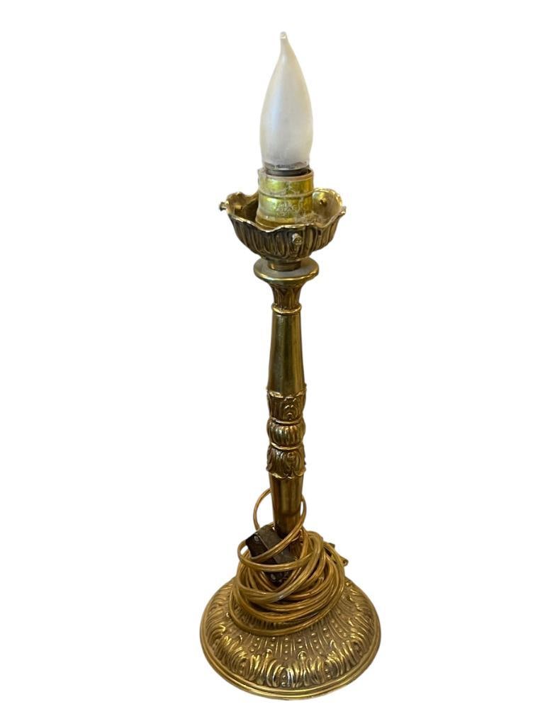 ORNATE BAROQUE STYLE BRASS CANDLESTICK LAMP (1 of 6)