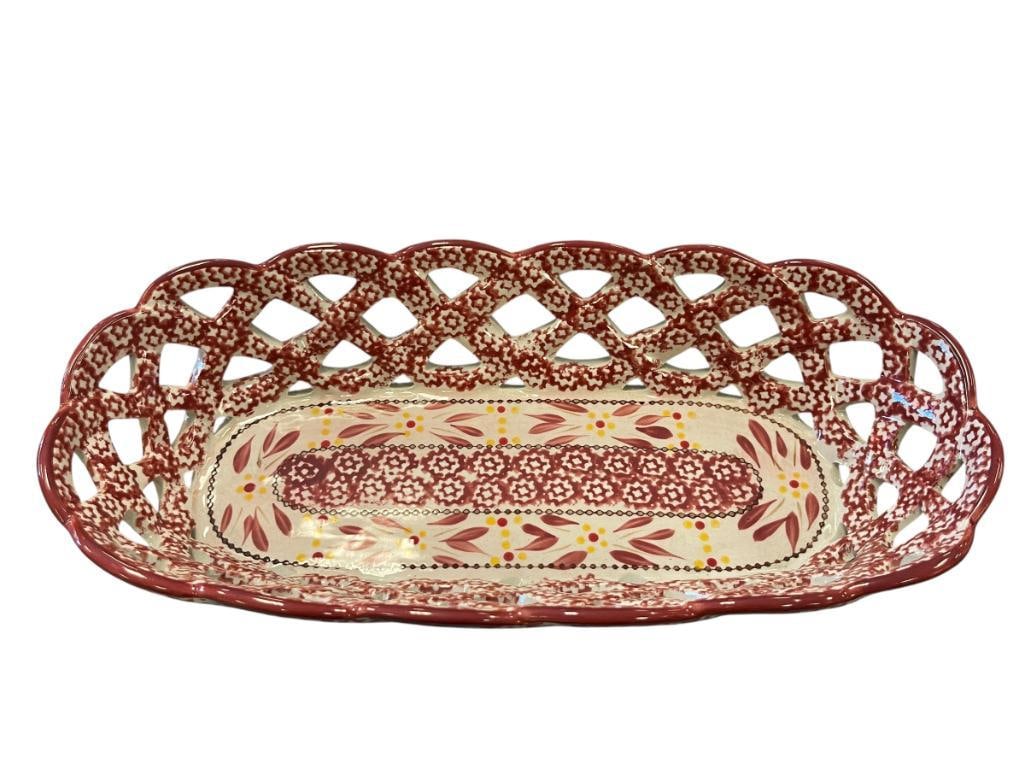 TEMTATIONS BY TARA RED OLD WORLD PATTERN BREADBASKET (1 of 6)