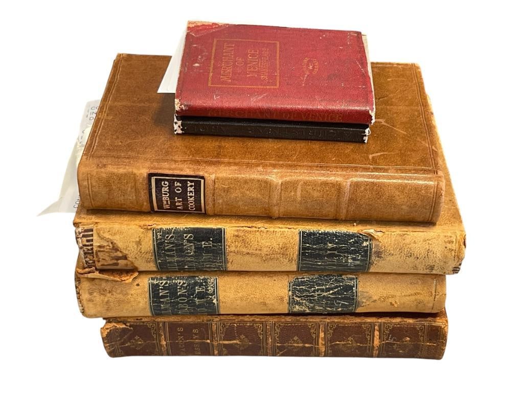 LATE 1800'S, EARLY 1900'S BOOKS BY EDAWARD GIBBON ESQ., MRS HELEN BULLOCK, SHAKESPEARE AND DICKENS (1 of 13)