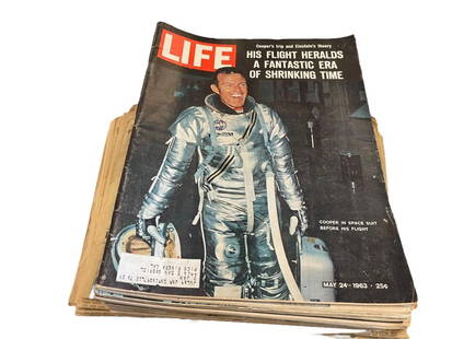 ASSORTED VINTAGE EPHEMERA NEWSPAPERS, LIFE MAGAZINES, MCCALLS MAGAZINE, LOOK MAGAZINE: ARTICLES RANGE FROM 1950' THROUGH 1960'S FROM TOPICS SUCH AS JFK DEATH, STEVE MCQUEEN, CLEOPATRA, VIETNAM, GOLD WATER, NASA AND MANY OTHER TOPICS OVER 30+ ARTICLES