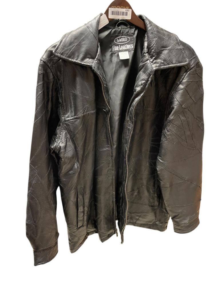 MENS LE WORLD FINE LEATHERS BLACK LEATHER JACKET (1 of 10)