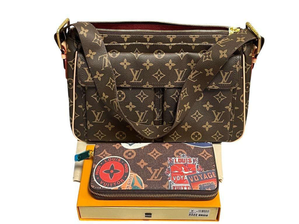 MARKED "LOUIS VUITTON" VIVA CITE GM HANDBAG / PURSE WITH WALLET (1 of 20)