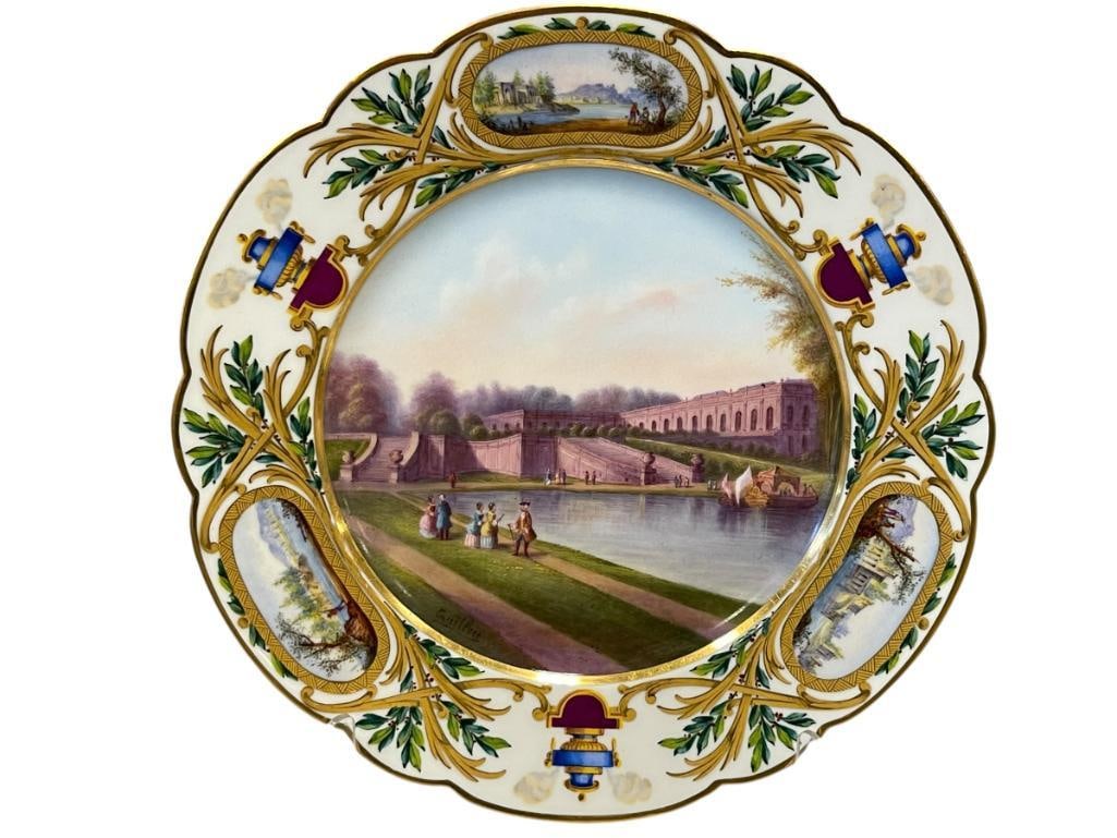 19TH CENTURY FRENCH SEVRES CHATEAU TUILERIES VERSAILLES GRAND PORCELAIN PLATE (1 of 8)