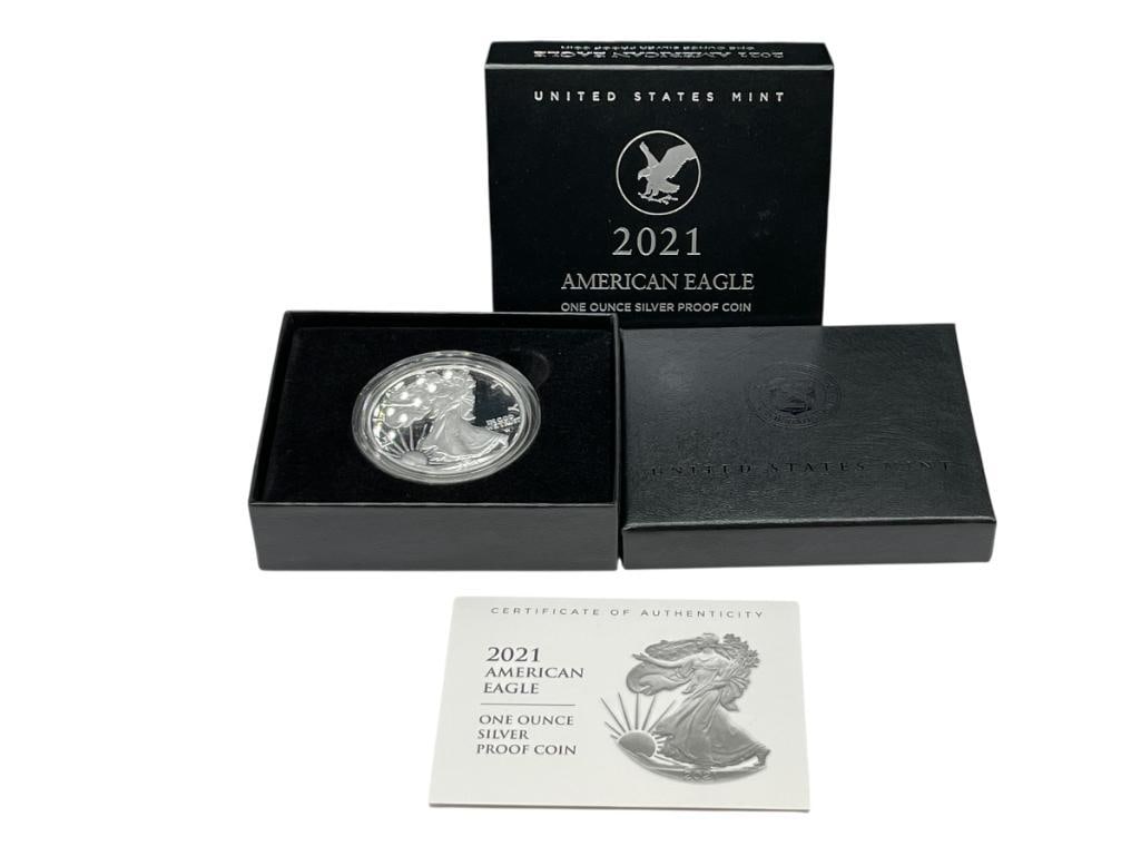 2021-W U.S. MINT AMERICAN SILVER EAGLE PROOF COIN (1 of 8)