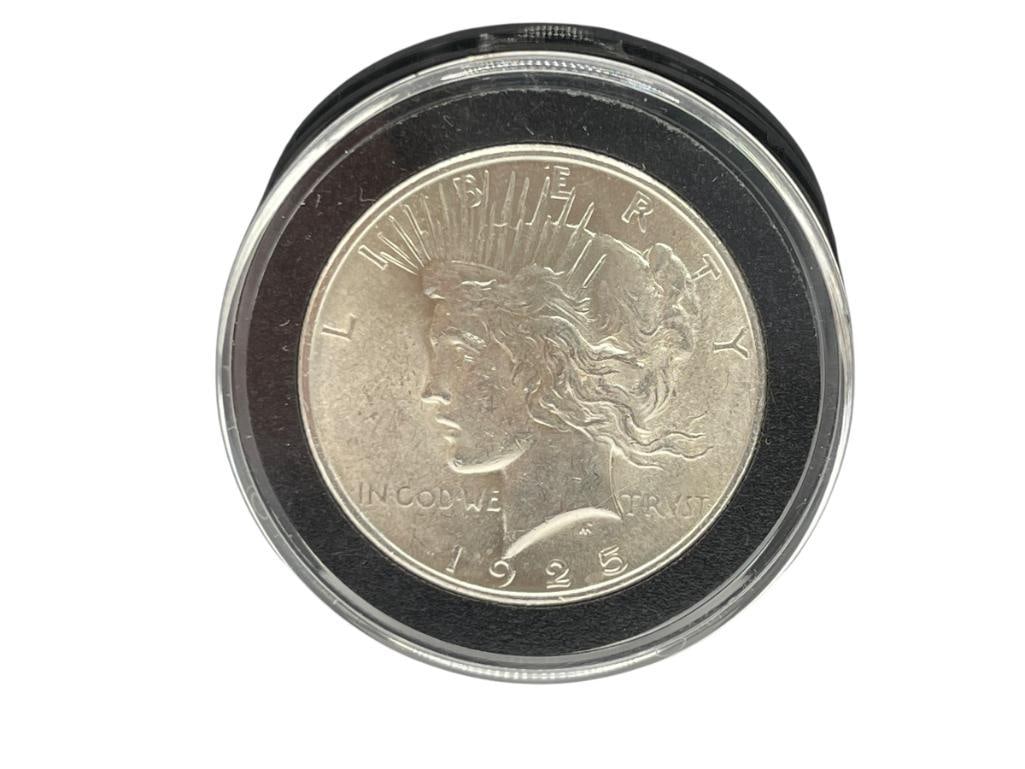 1925 U.S. PEACE SILVER DOLLAR BU (1 of 7)