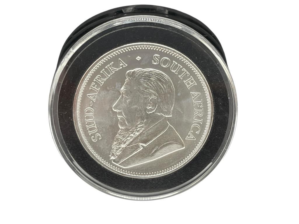 2023 SOUTH AFRICAN .999 FINE SILVER KRUGERRAND PROOF: IN HARD PLASTIC CAPSULE