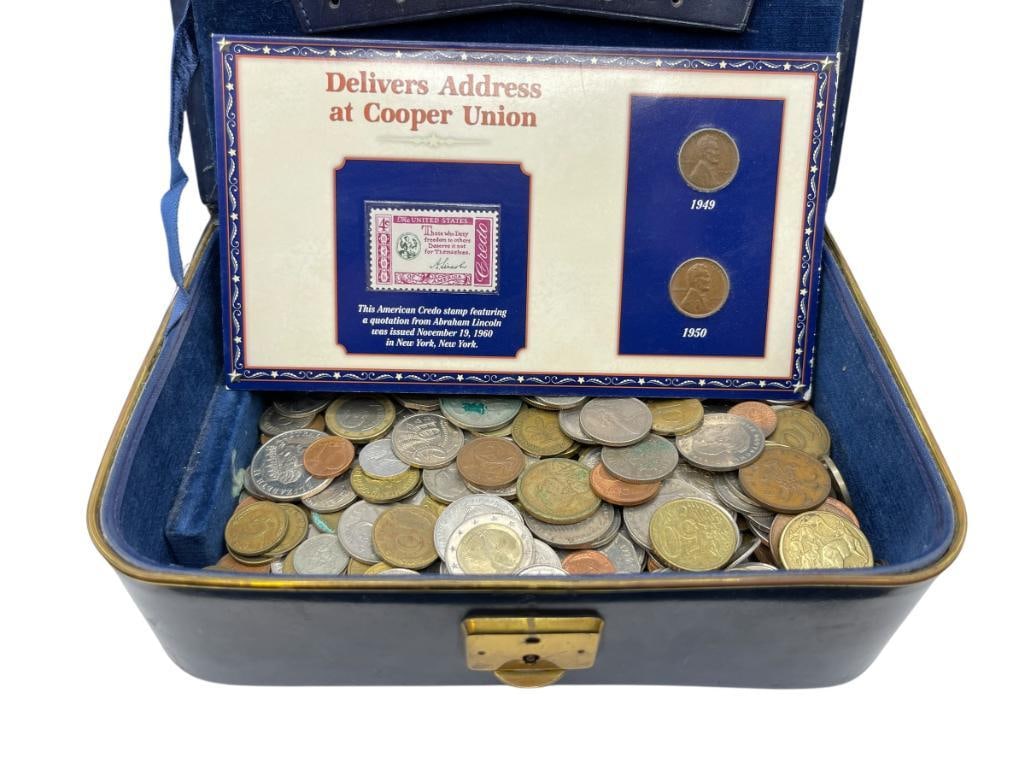 CASE OF ASSORTED FOREIGN COINS FROM ALL OVER THE WORLD AND A FEW U.S. COINS (1 of 12)