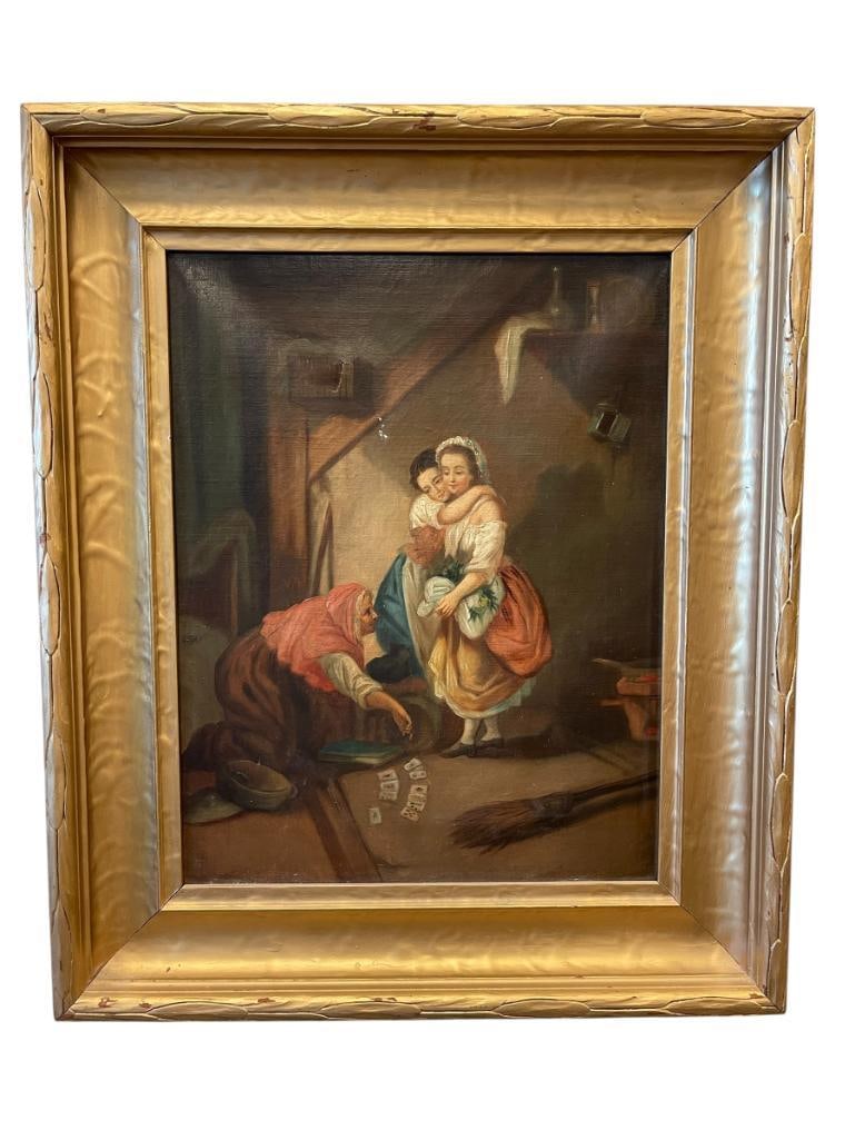 CIRCA 1800'S ORIGINAL OIL ON CANVAS EUROPEAN PAINTING ON CANVAS FRAME BY J.O. KRUMBHOLZ (1 of 13)