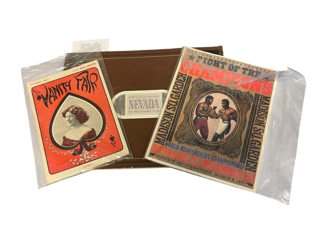VINTGAE LITERATURE INCLUDES NOV. 1900 VANITY FAIR MAGAZINE, 1971 BOXING MAGAZINE, AND NEVADA FOLIO (1 of 20)