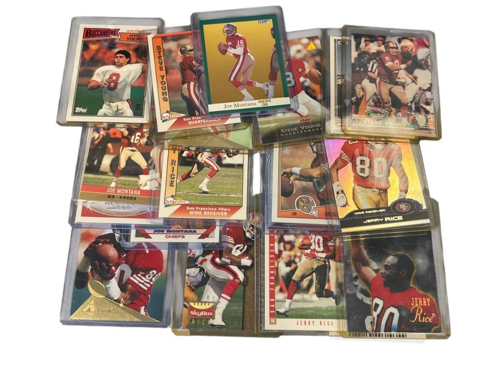 1980'S, 1990'S, AND 2000'S SAN FRANCISCO 49ERS JERRY RICE, STEVE YOUNG, AND JOE MONTANA SPORT CARDS (1 of 11)