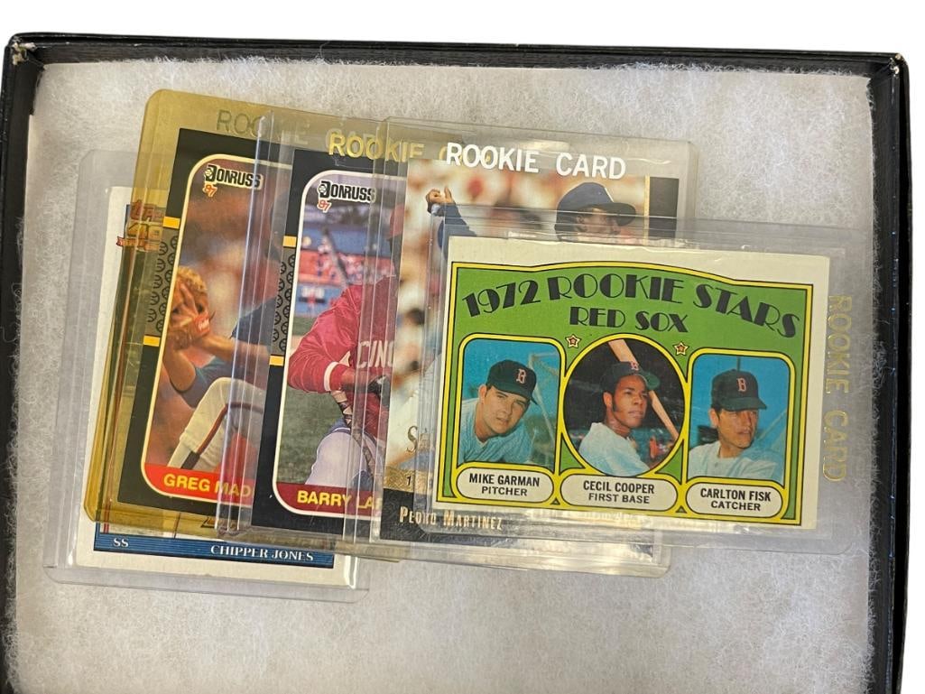 BASEBALL MLB ROOKIE CARDS GREG MADDUX, CHIPPER JONES, PEDRO MARTINEZ, BARRY LARKIN (1 of 10)