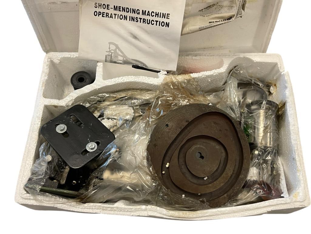 ORIGINAL SHOE MENDING MACHINE: DESIGNED FOR REPAIRING SHOES AND CAN BE USED ON OTHER LEATHER OR HEAVY FABRIC ITEMS