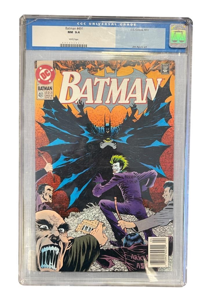 DC COMICS BATMAN NO. 491 COMIC BOOK WITH COVER ART BY JIM APARO CGC GRADED NM 9.4 (1 of 8)