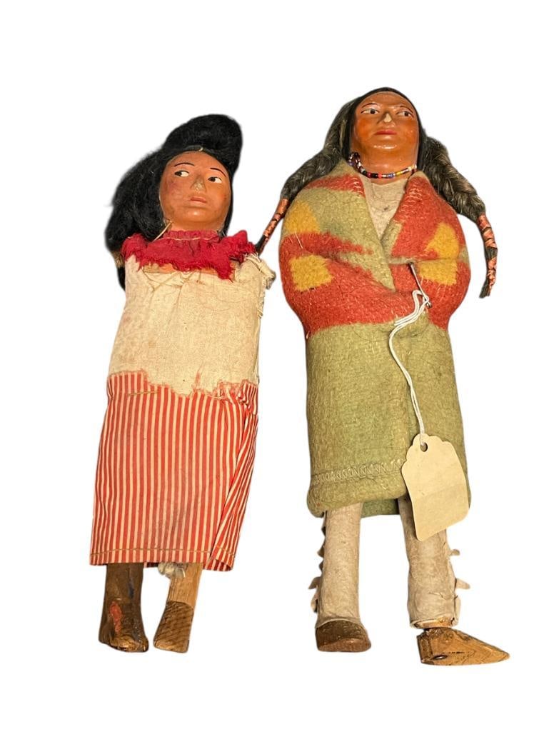 CIRCA 1930'S / 1940'S SKOOKUM NATIVE AMERICAN HAND CRAFTED DOLLS (1 of 11)