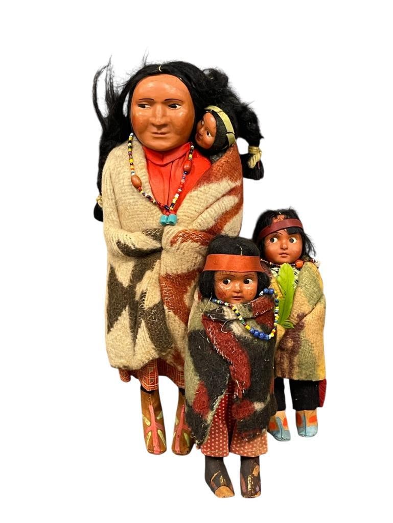 VINTAGE 1930'S SKOOKUM BULLY GOOD INDIAN NATIVE AMERICAN COMPOSITE AND WOOD DOLLS (1 of 12)