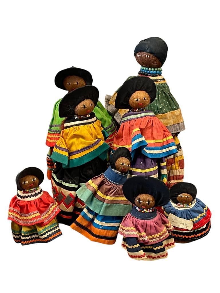VINTAGE FLORIDA SEMINOLE PALMETTO FIBER NATIVE AMERICAN DOLLS (1 of 10)
