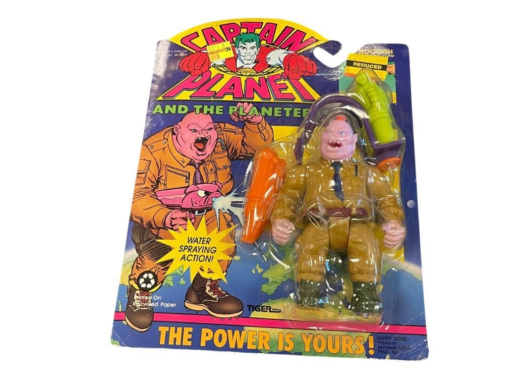 1991 TIGER TOYS CAPTAIN PLANET HOGGISH GREEDLY ACTION FIGURE FACTORY SEALED DEADSTOCK TOY: 1991 TIGER TOYS CAPTAIN PLANET HOGGISH GREEDLY ACTION FIGURE FACTORY SEALED DEADSTOCK TOY