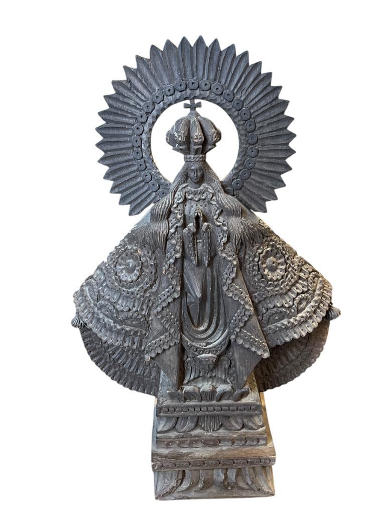 OUR LADY OF ZAPOPAN 20TH CENTURY HAND CARVED WOODEN MADONNA VIRGIN MARY STATUE (1 of 15)