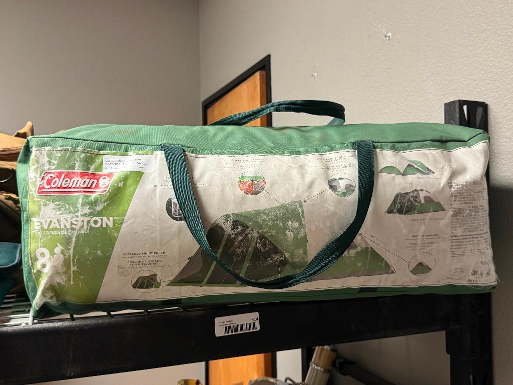COLEMAN EVANSTON LARGE STAND UP EIGHT PERSON TENT WITH SCREENED IN FRONT PORCH (1 of 7)