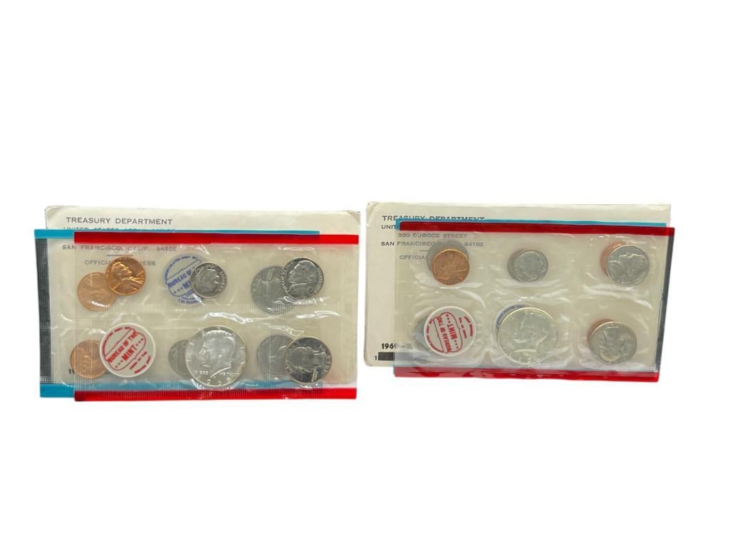1968 AND 1969 U.S. MINT UNCIRCULATED COIN SETS FEATURING 40% KENNEDY SILVER HALF DOLLARS (1 of 14)