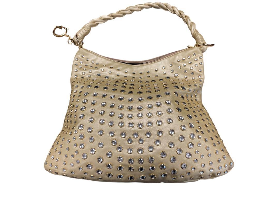 SQUARED BY SONDRA ROBERTS BEJEWELED GOLD DESIGNER PURSE (1 of 11)