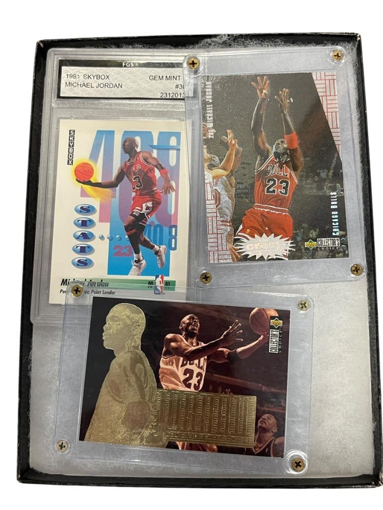 1991, 1996 AND 1997 MICHAEL JORDAN BASKETBALL NBA SPORT PLAYER CARDS INLCUDES GRADED GEM MINT 10 (1 of 12)