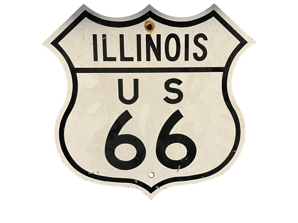 ILLINOIS US ROUTE 66 HIGHWAY SIGN (1 of 8)