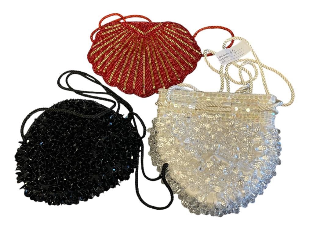 THREE 1980'S WOMEN' FASHION EVENING BAGS ONE MADE BY JAFRA AND KATE LANDRY (1 of 11)