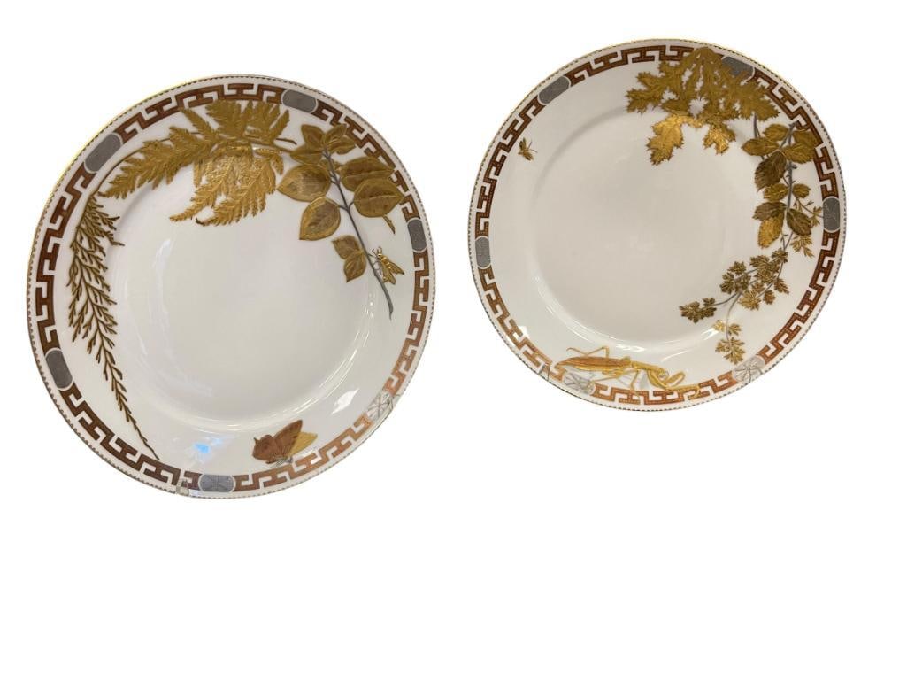 ANTIQUE GINORI DOCCIA HAND PAINTED AND GILDED PRAYING MANTIS AND BUTTERFLY PLATES MADE IN ITALY (1 of 9)